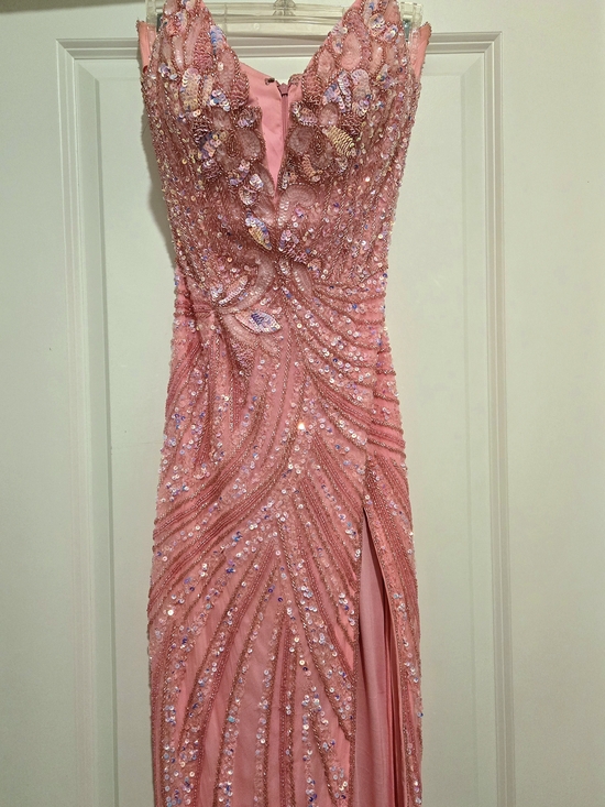 Ashley Lauren Dresses & Skirts - Pink Sequin & Bead Prom Gown